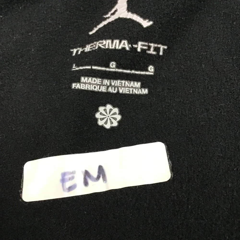 Jordan Jacket Men Large Black Jumpman Full Zip Hood Basketball Buffalo Therma L